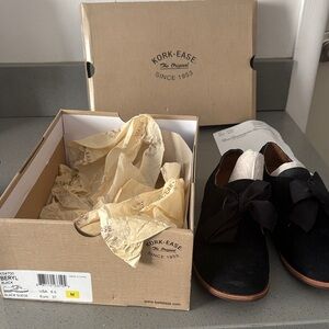 Kork-Ease Black Suede Bow Slip-On Loafers Beryl